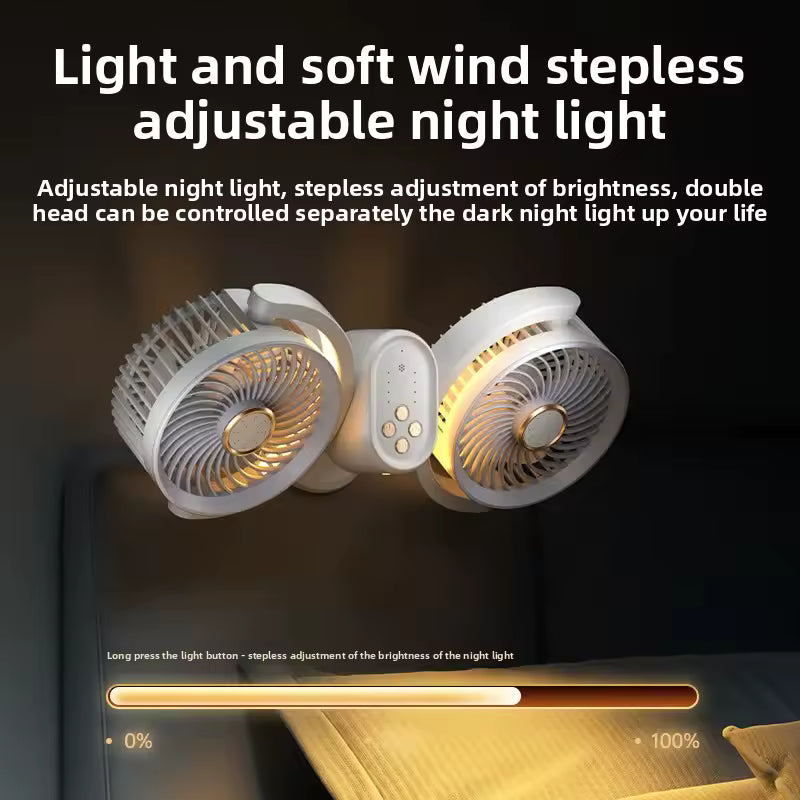 Clarify.pk double head recirculating fan with adjustable night light and stepless brightness control