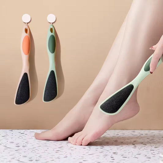 Clarify.pk double sided foot file for callus removal with ergonomic handle in green and beige colors