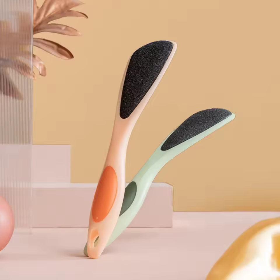 Clarify.pk double sided foot file for callus removal in peach and mint green handles