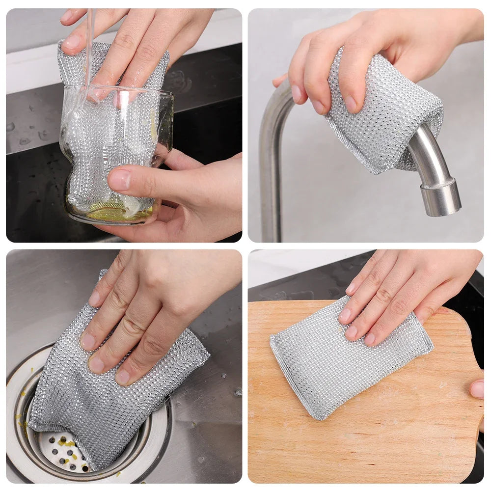 Clarify.pk double sided kitchen cleaning sponge pack of 4 used for washing glass, faucet, sink, and cutting board