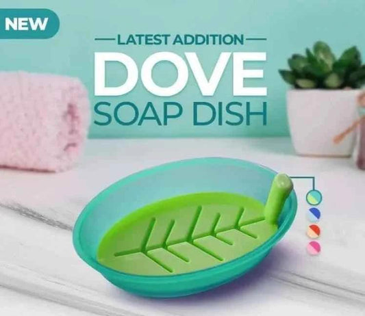 Leaf shape soap box Dove soap dish in green and blue with drainage design for bathroom use