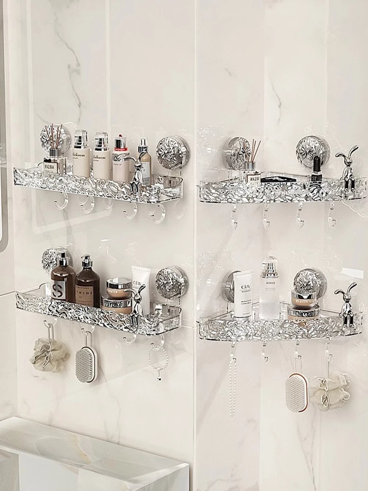 Glacier Pattern Shower Suction Cup Shelf – Bathroom Organizer