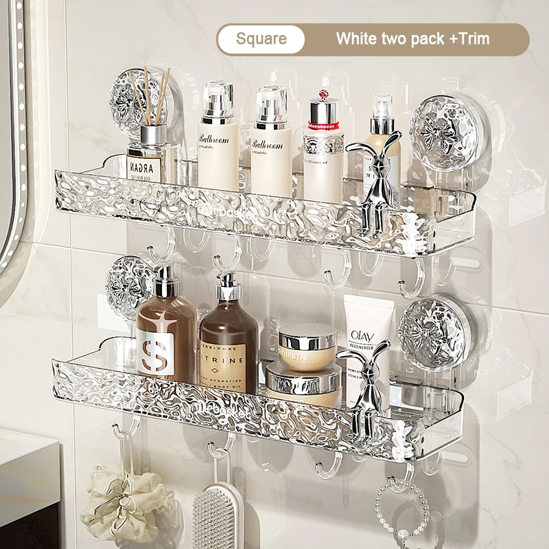 Glacier Pattern Shower Suction Cup Shelf – Bathroom Organizer
