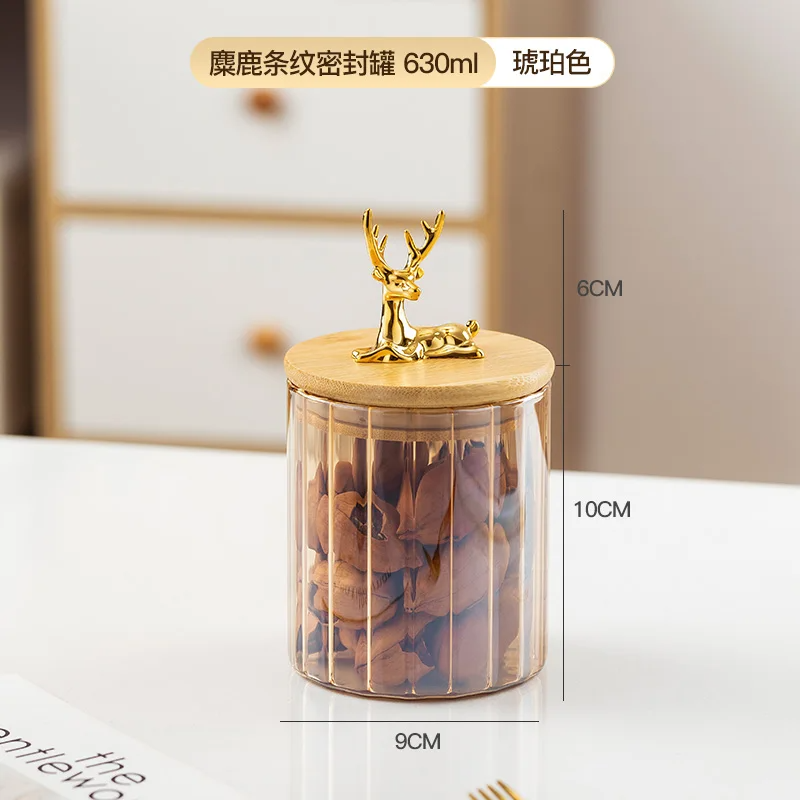 Glass Food Jar with Bamboo Lid - Decorative Storage (Set of 3)