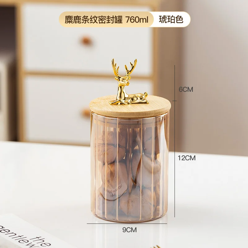 Glass Food Jar with Bamboo Lid - Decorative Storage (Set of 3)