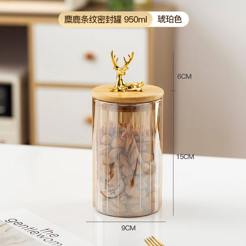 Glass Food Jar with Bamboo Lid - Decorative Storage (Set of 3)