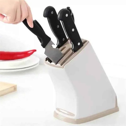 Durable kitchen knife holder with sleek design, holding multiple knives for safe storage and easy access