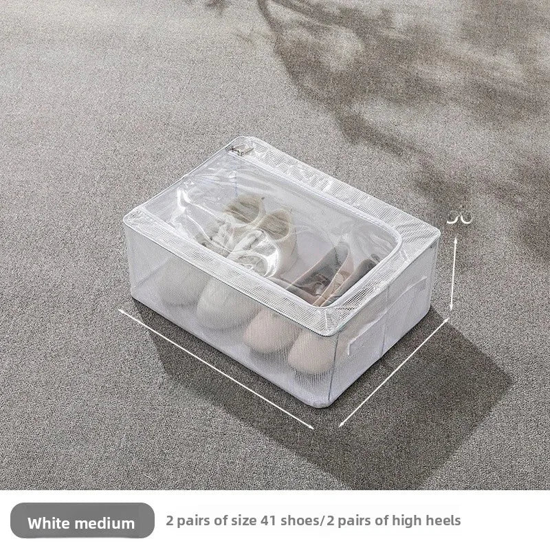 Clarify.pk dustproof shoe organizer for under bed with transparent top storing multiple pairs of shoes