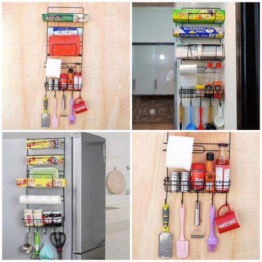 Wall-Mounted Kitchen Organizer Rack – Multi-Layer Storage