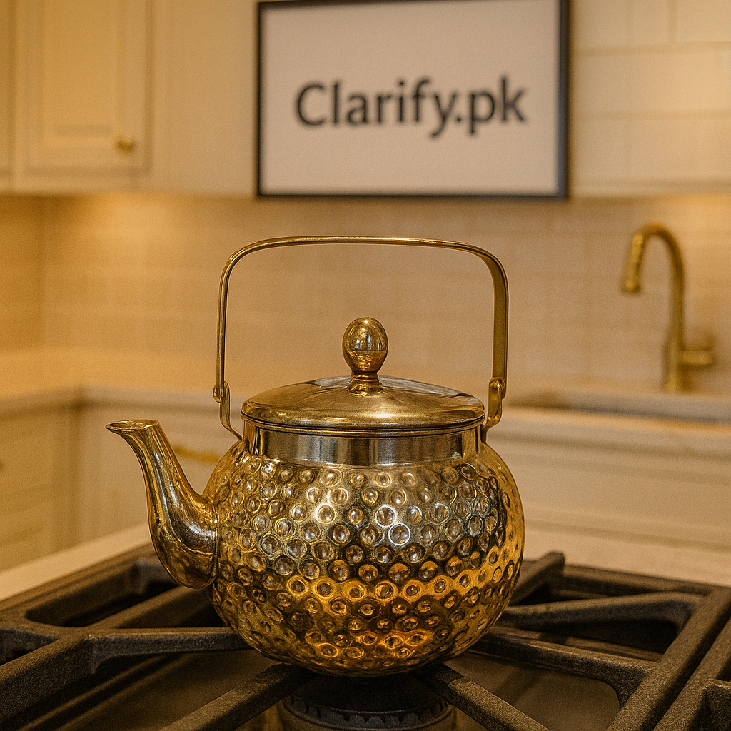 Premium Hammered Golden Stainless Steel Tea Kettle