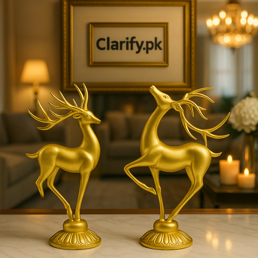 2pcs Dancing Deer Showpiece – Elegant Home Décor