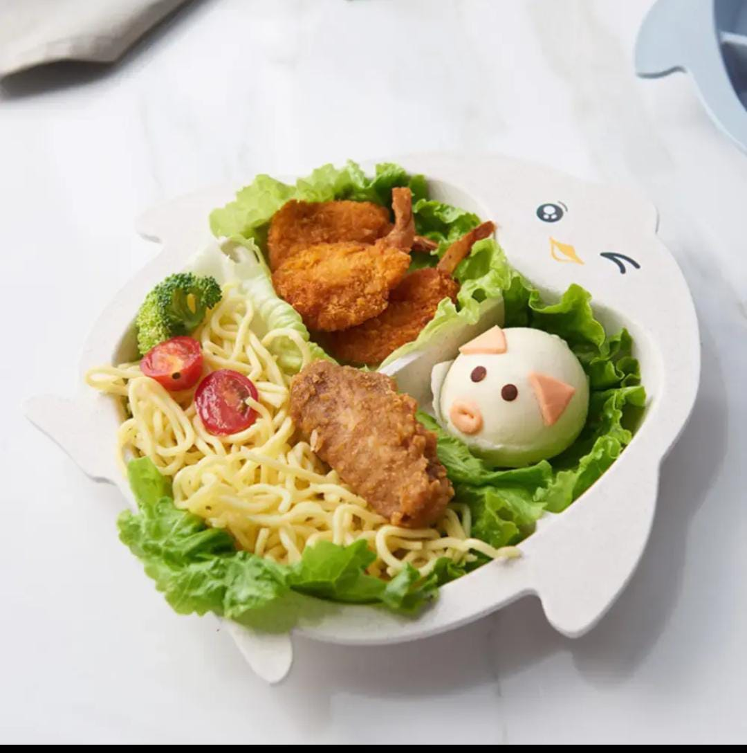 Bamboo Fibre Kids Plate & Cutlery Set – Penguin Design