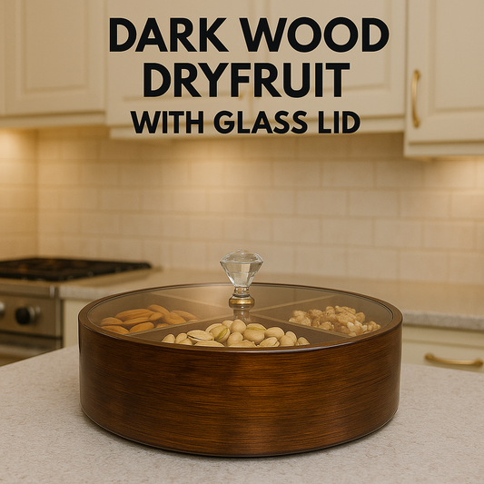 Premium Wooden Dry Fruit Box with Glass Lid