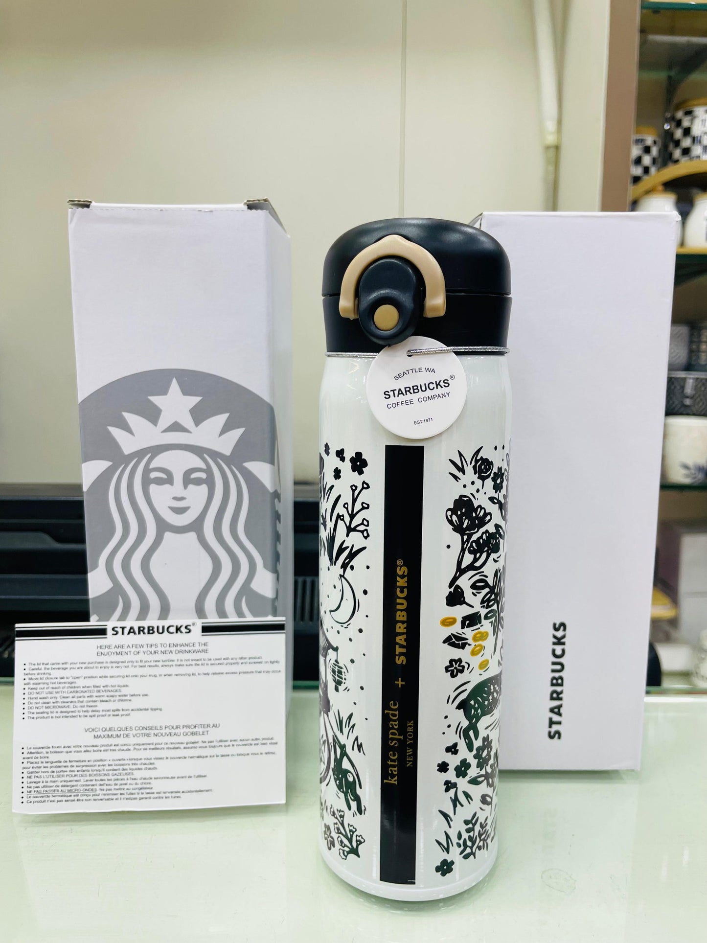 Starbucks Kate Spade Floral Stainless Steel Bottle - Premium Edition