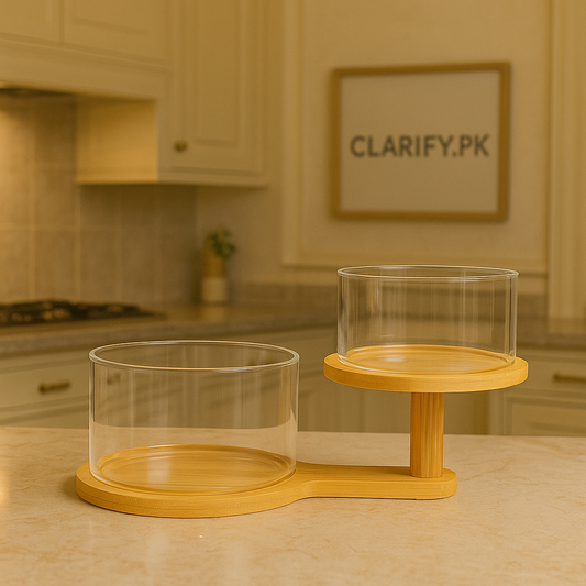 Luxury 2-Tier Glass Container Set – Modern Kitchen Storage Rack