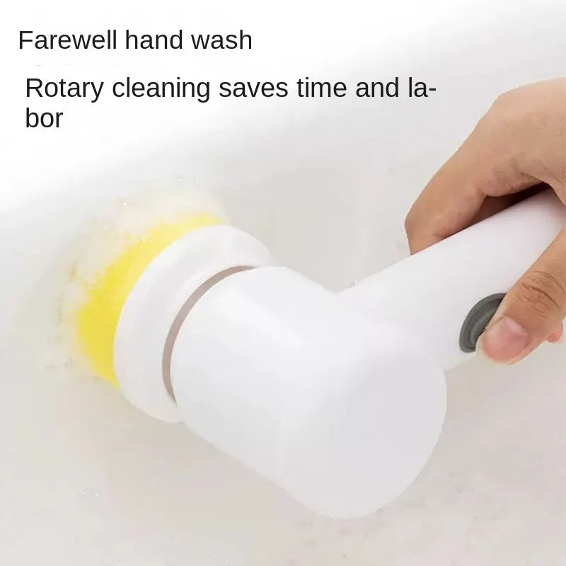 Clarify.pk electric cleaning brush with rotary head cleaning sink surface to save time and effort