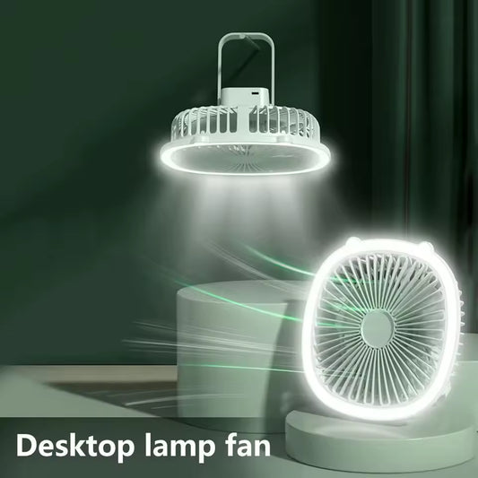 Clarify.pk electric cooling fan with night light shown as desktop lamp fan in modern room