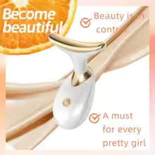Clarify.pk electric face firming massager in white and gold for beauty and skin care