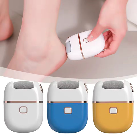 Clarify.pk electric foot grinder for calluses in white, blue, and yellow for smooth feet