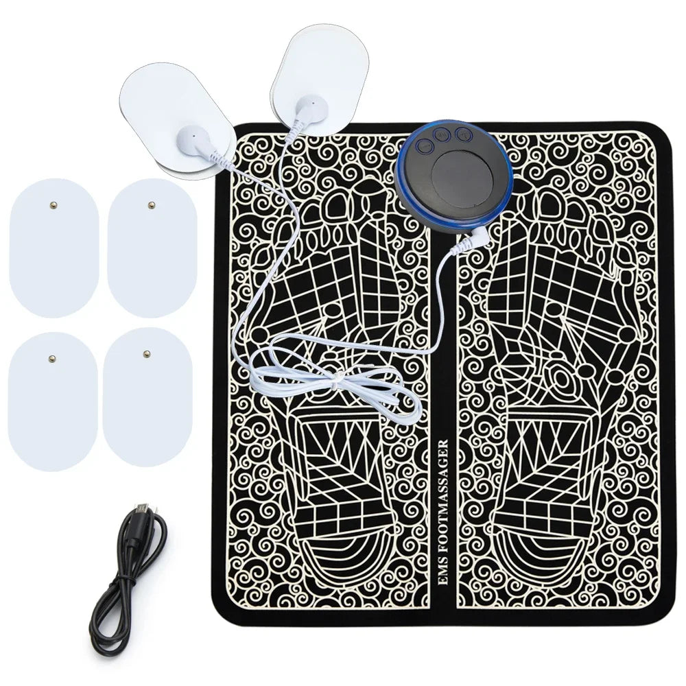 Clarify.pk electric foot massage pad for sore feet with electrode pads and USB cable