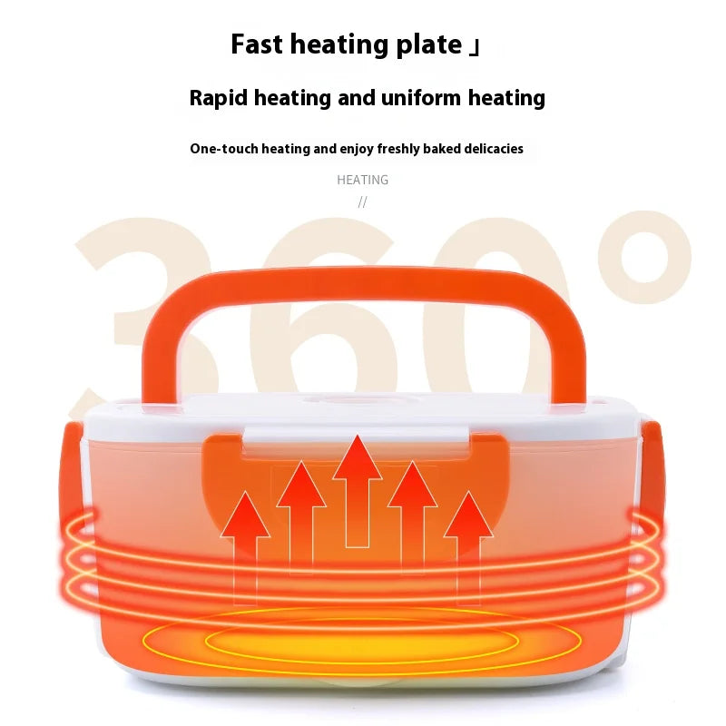 Clarify.pk electric heated lunch box with fast heating plate and easy one-touch operation
