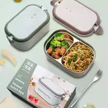 Clarify.pk electric lunch box with dual compartments for heating meals on the go
