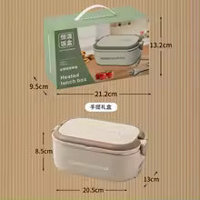 Clarify.pk electric lunch box with compact beige design and portable handle for easy carrying