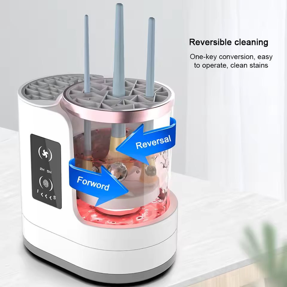 Clarify.pk electric makeup brush cleaner for women with reversible cleaning and easy one-key operation