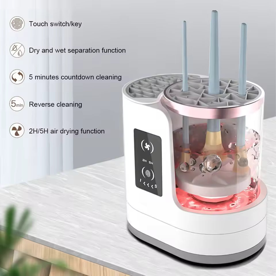 Clarify.pk electric makeup brush cleaner for women with touch switch and dual air drying functions