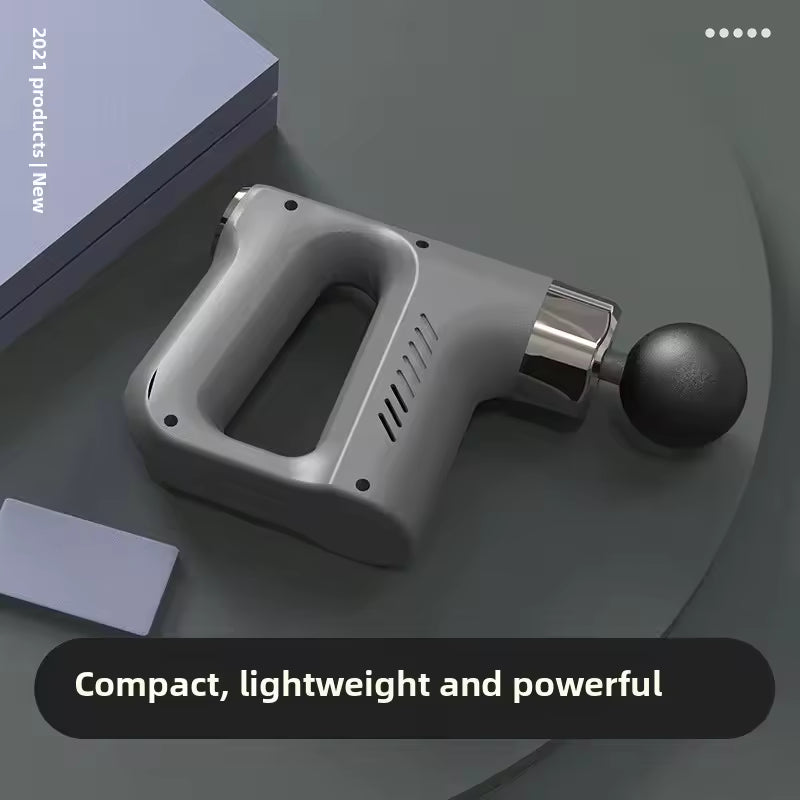 Compact and lightweight electric muscle relaxation massager with ergonomic handle and spherical attachment