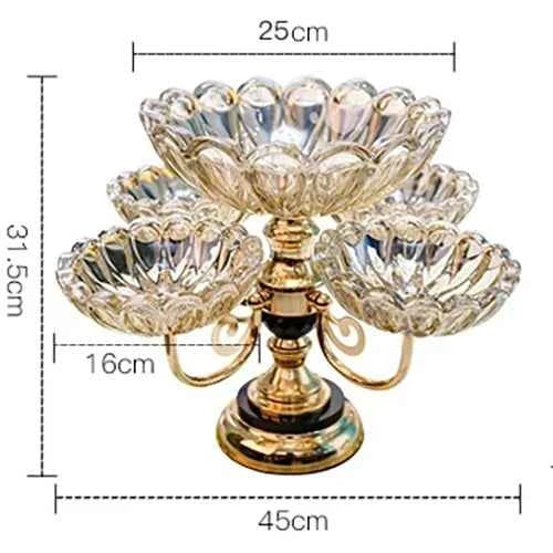 Elegant European ceramic snack tray with five bowls for serving appetizers and desserts