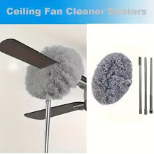 Extendable fan duster for home by Clarify.pk cleaning ceiling fan blades with soft microfiber head