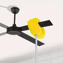 Clarify.pk extendable fan duster for home with yellow microfiber head cleaning ceiling fan blades