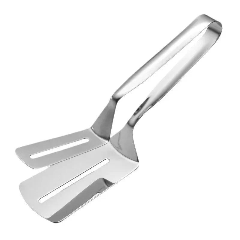 Clarify.pk extra thick stainless steel spatula with dual flat slotted heads for grilling and flipping