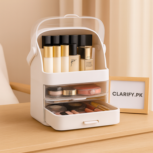 Cosmetic Organizer – Multi-Compartment Makeup & Skincare Storage Box
