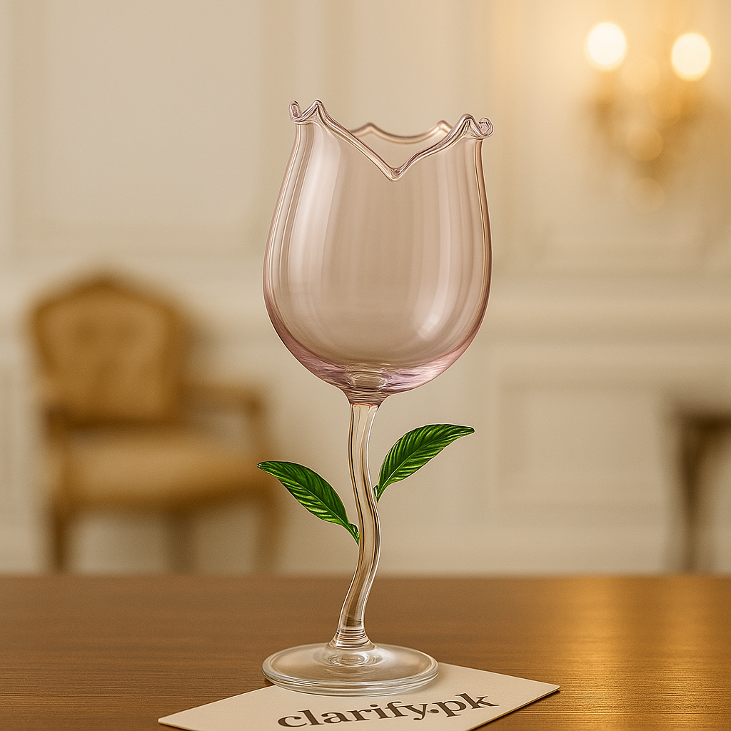 Romantic Rose Flower Juice Glass – Elegant Cocktail & Champagne Cup