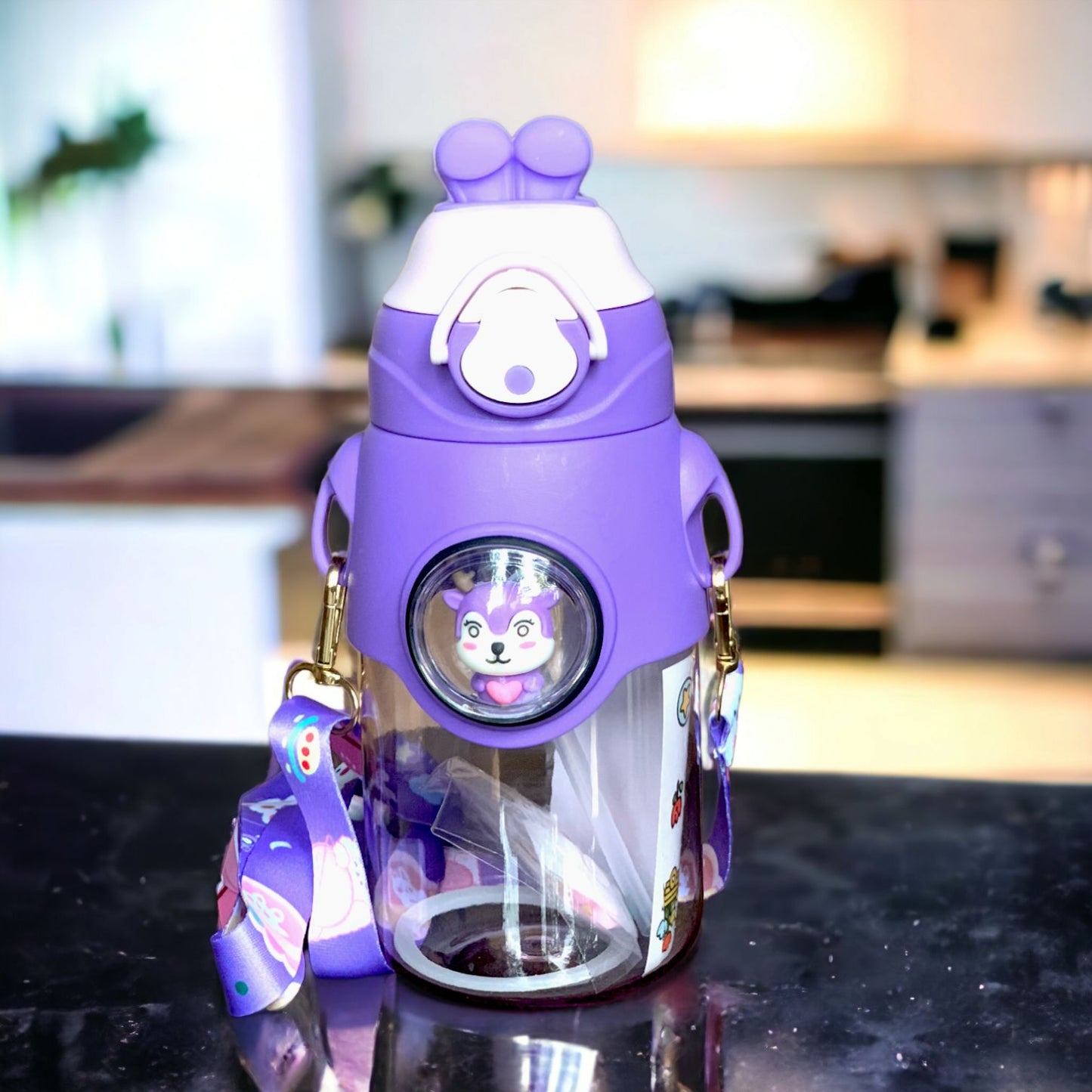 Plastic Bear Water Bottle – Cute Leakproof Portable Drinking Bottle (Random colors)