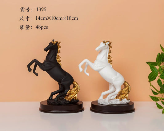 Golden Mane Rearing Horse Showpiece – Luxury Décor