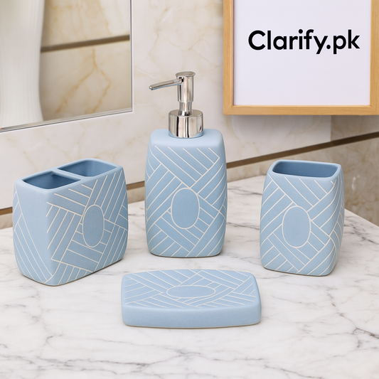 Luxury 4Pcs Grey Bath Set – Modern Bathroom Décor