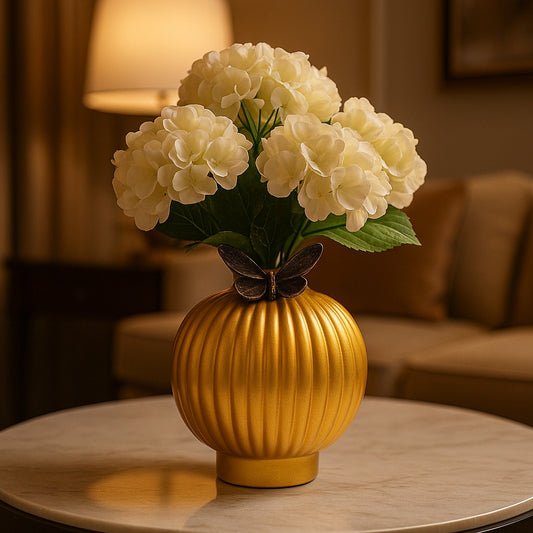 Royal Gold Butterfly Accent Vase – Decorative Piece