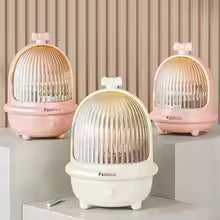 Clarify.pk 360 degree makeup organizer in pastel pink and white colors with rotating compartments