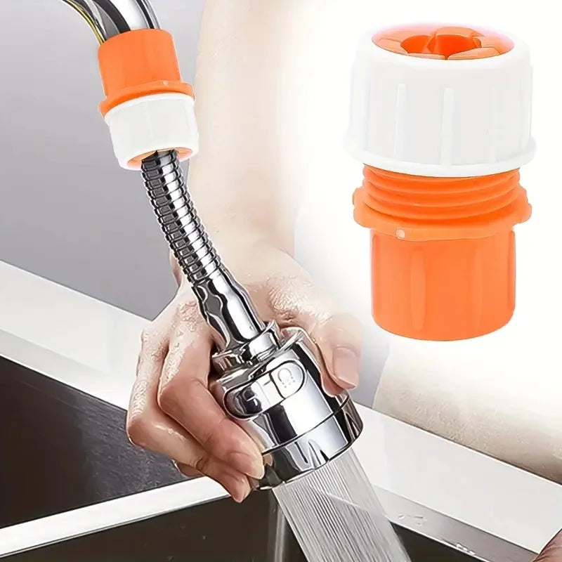 Clarify.pk faucet connector hose with flexible metal tubing and orange white plastic fittings for kitchen sink