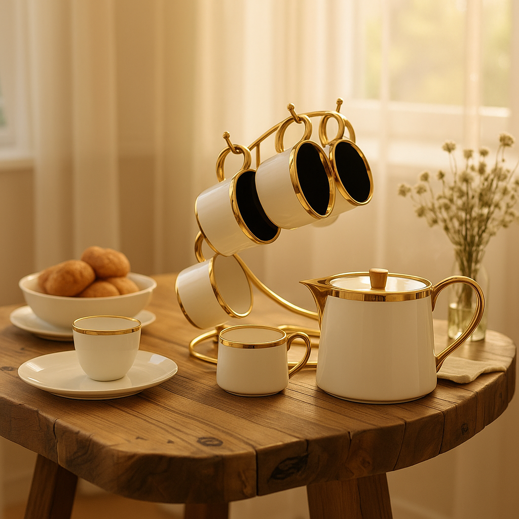 Exclusive 7-Piece Tea Set with Stand – Elegant Serving Set
