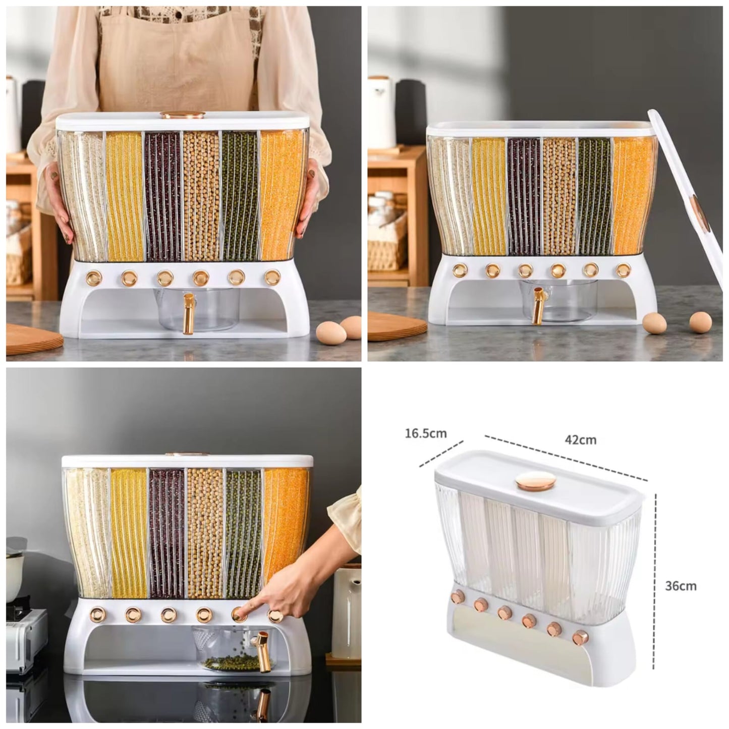 Cereal Dispenser 6 Portion – 10Kg Dry Food Storage