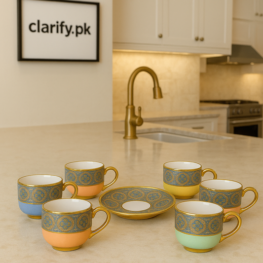 6pcs Colorful Cup & Saucer Set – Vibrant Tea & Coffee Set