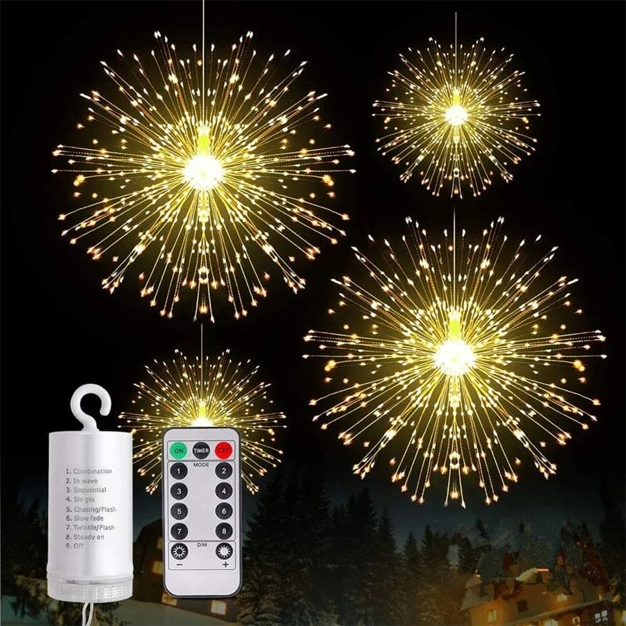 Clarify.pk firework string lights battery operated with remote control for outdoor decoration