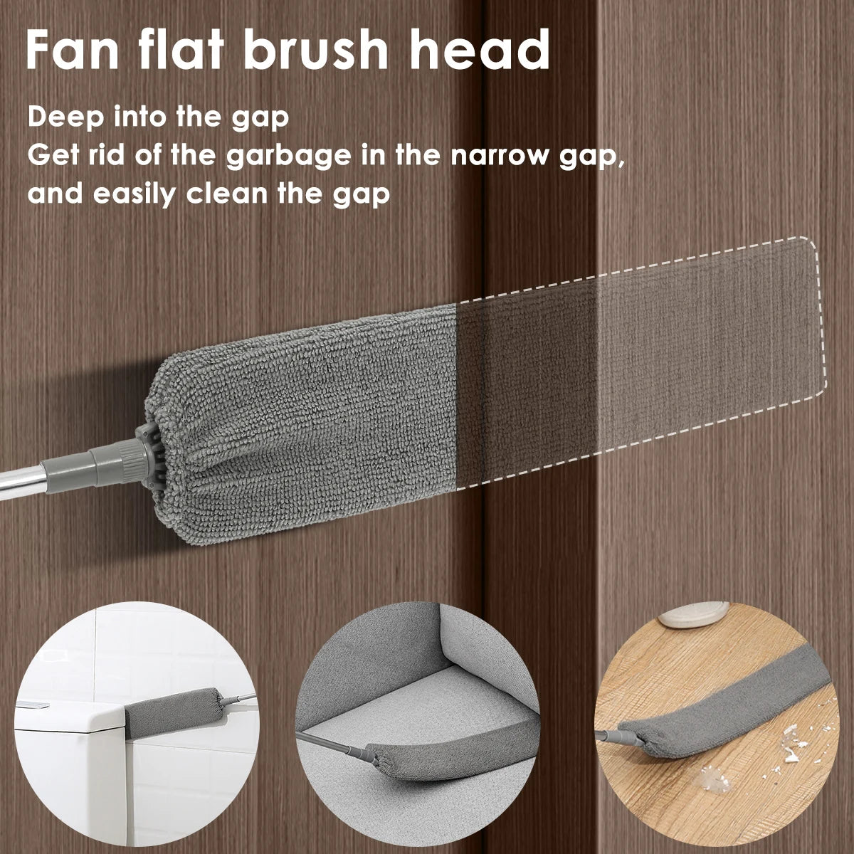 Clarify.pk gap dust cleaner brush with fan flat brush head for deep cleaning narrow gaps and removing dust
