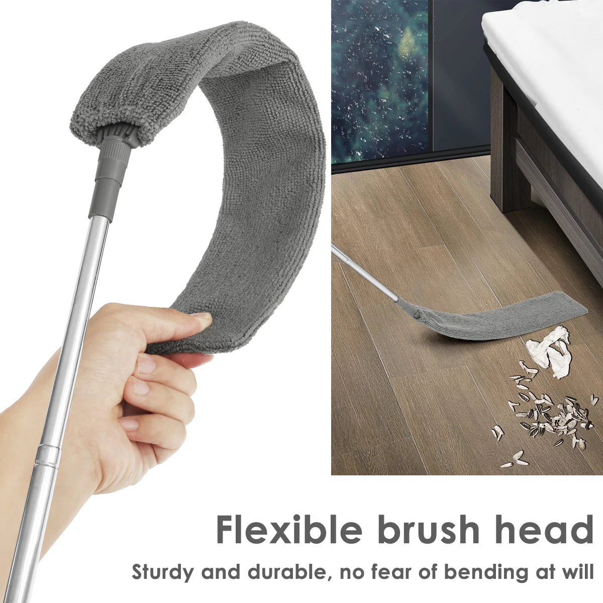 Clarify.pk gap dust cleaner brush with flexible gray microfiber head for easy dust cleaning