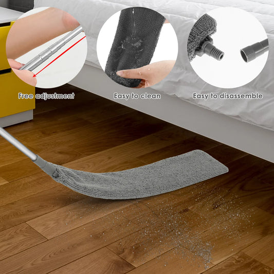 Clarify.pk gap dust cleaner brush with adjustable handle on wooden floor, easy to clean and disassemble