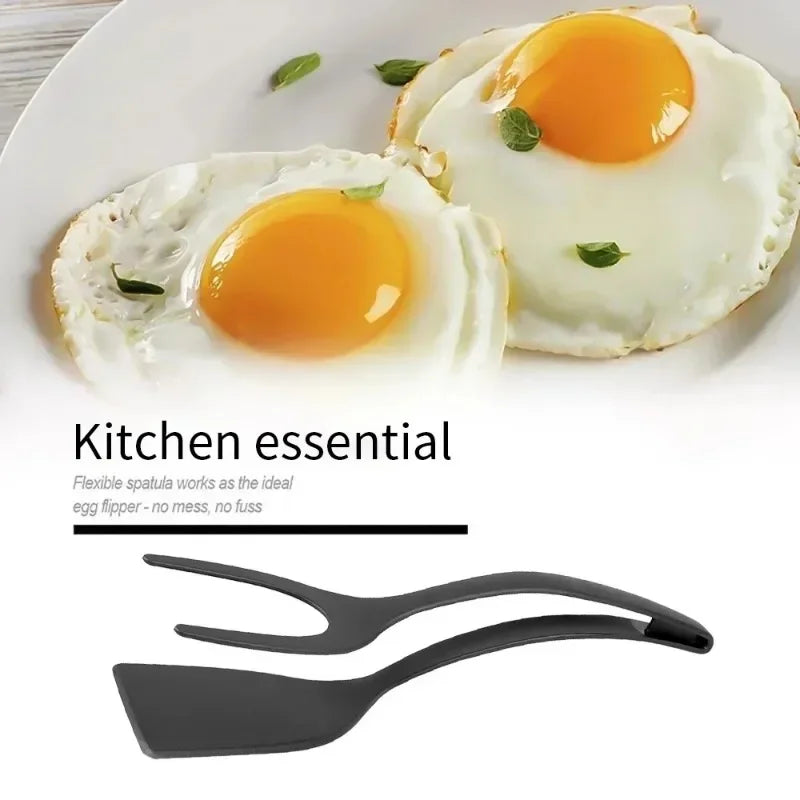 Clarify.pk 2 in 1 kitchen spatula with flexible design ideal for flipping eggs and cooking tasks
